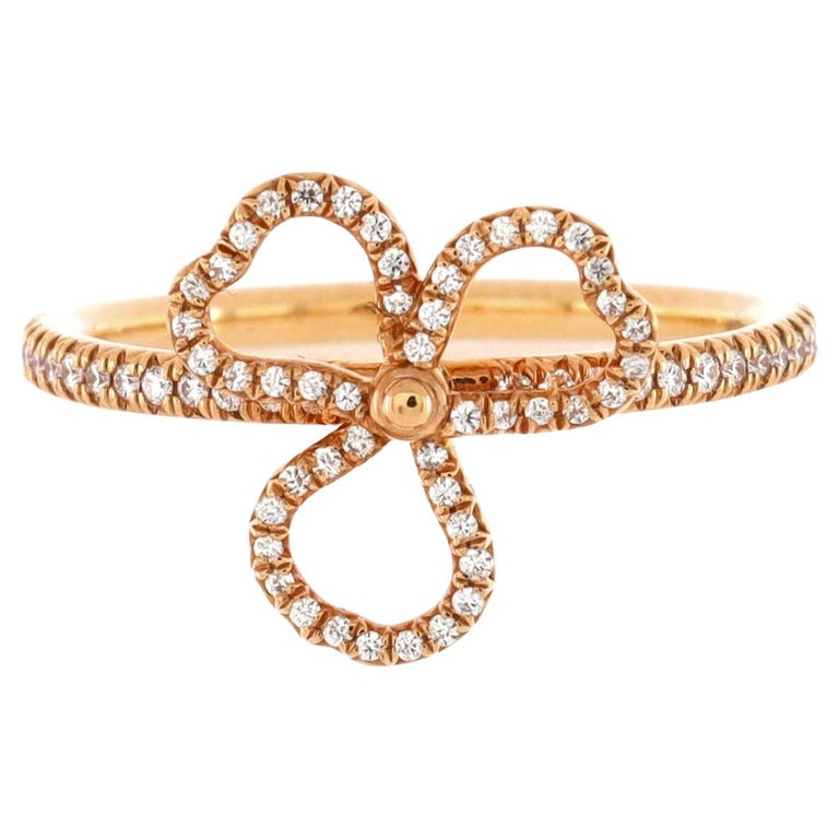 Tiffany and Co. Paper Flowers Open Ring 18K Rose Gold and Diamonds Mini