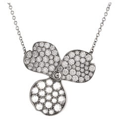 Tiffany & Co. Collana con ciondolo Fiori di carta in platino con pavé di diamanti