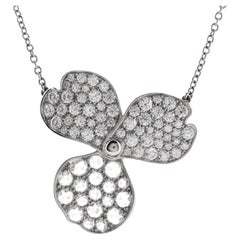 Tiffany & Co. Paper Flowers Pendant Necklace Platinum with Pave Diamonds Large