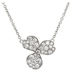 Tiffany & Co. Paper Flowers Pendant Necklace Platinum with Pave Diamonds Small