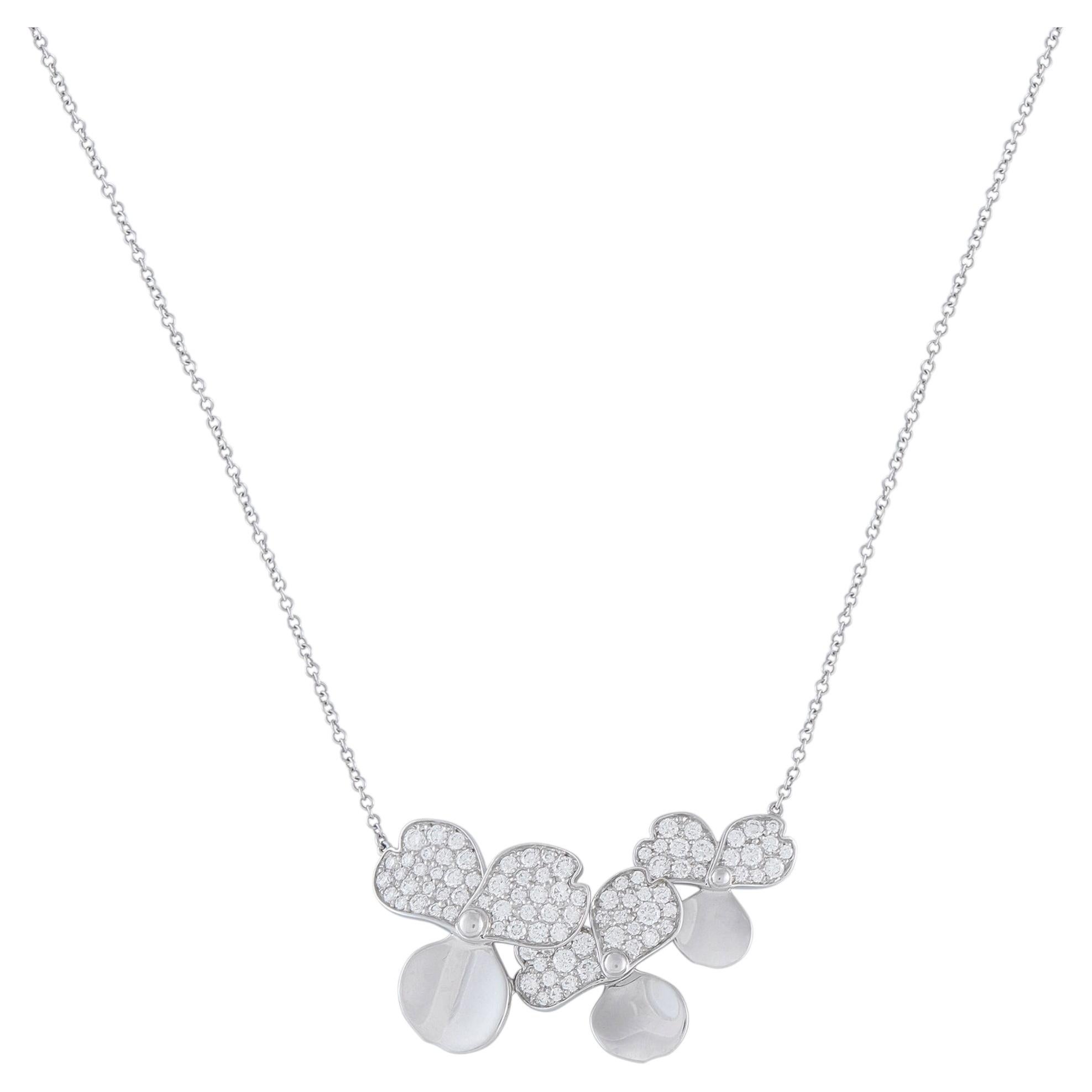 Tiffany & Co. Paper Flowers Platinum Diamond Pendant Necklace #5167