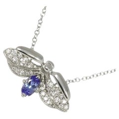 TIFFANY & Co. Paper Flowers Platinum Diamond Tanzanite Firefly Pendant Necklace