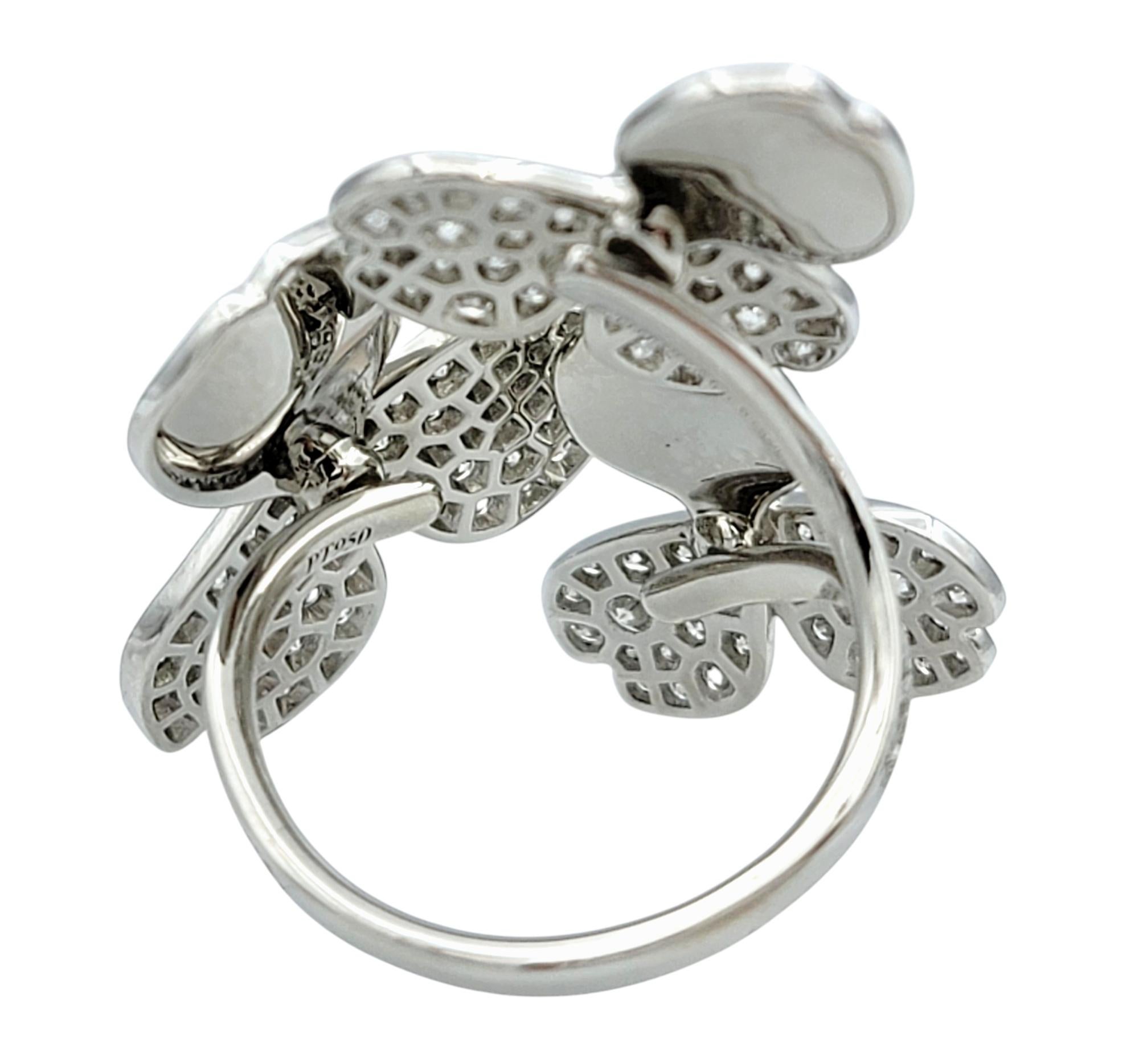 Contemporary Tiffany & Co. Paper Flowers Ring in Platinum with Diamonds with Box For Sale