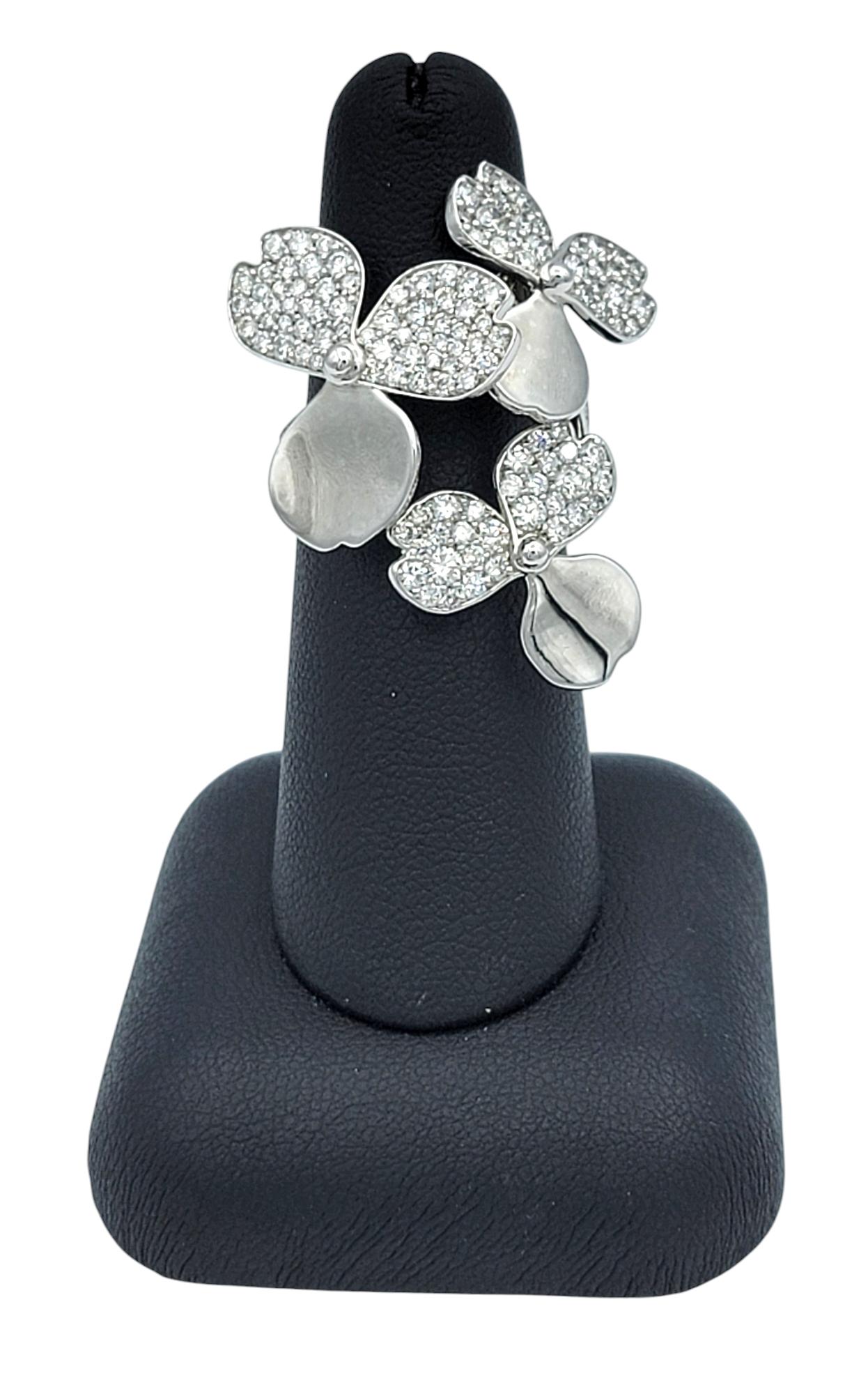 Tiffany & Co. Paper Flowers Ring in Platinum with Diamonds with Box For Sale 1