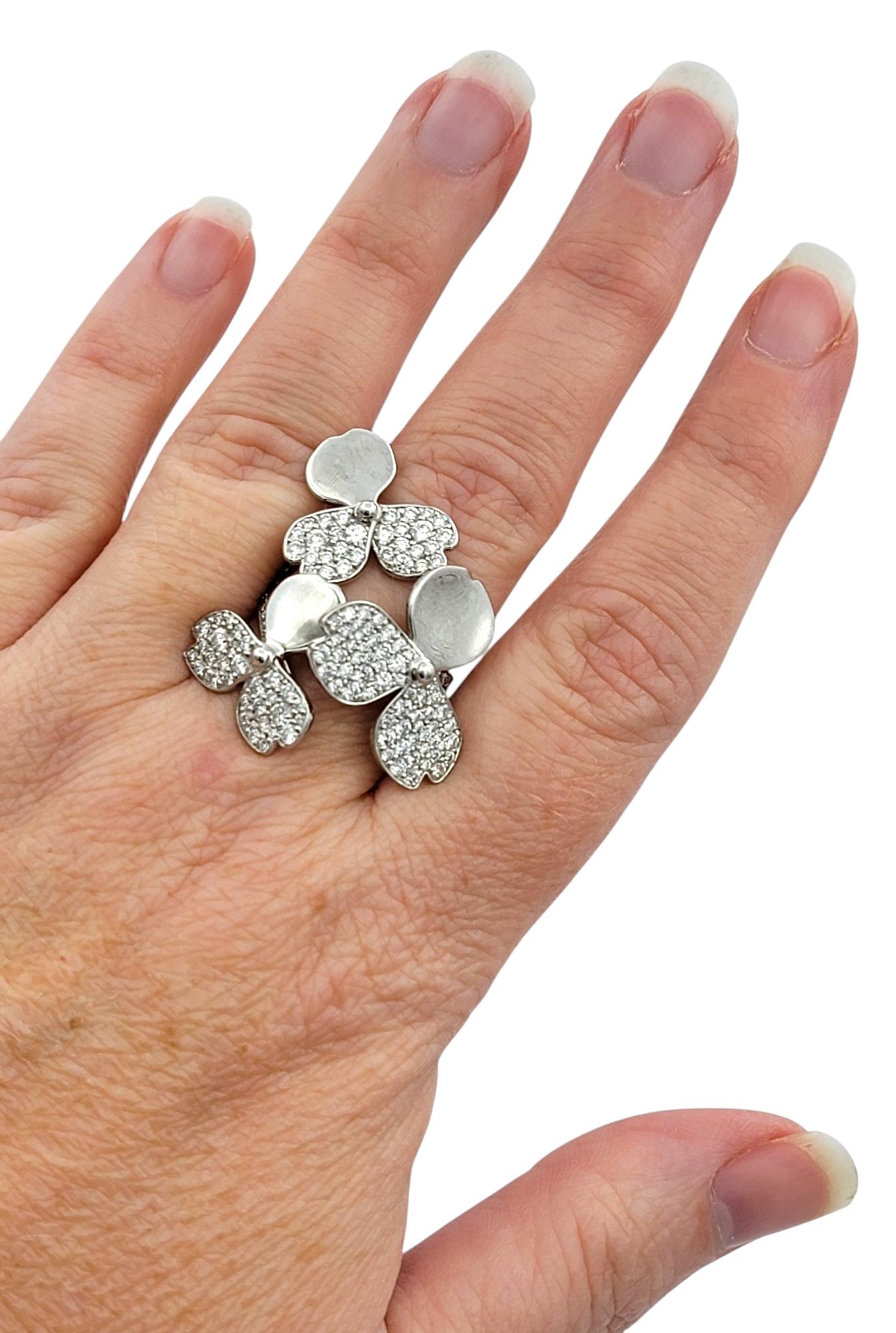 Tiffany & Co. Paper Flowers Ring in Platinum with Diamonds with Box In Good Condition For Sale In Scottsdale, AZ