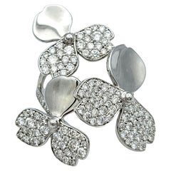 Tiffany & Co. Papier-Blumenring aus Platin mit Diamanten und Schachtel