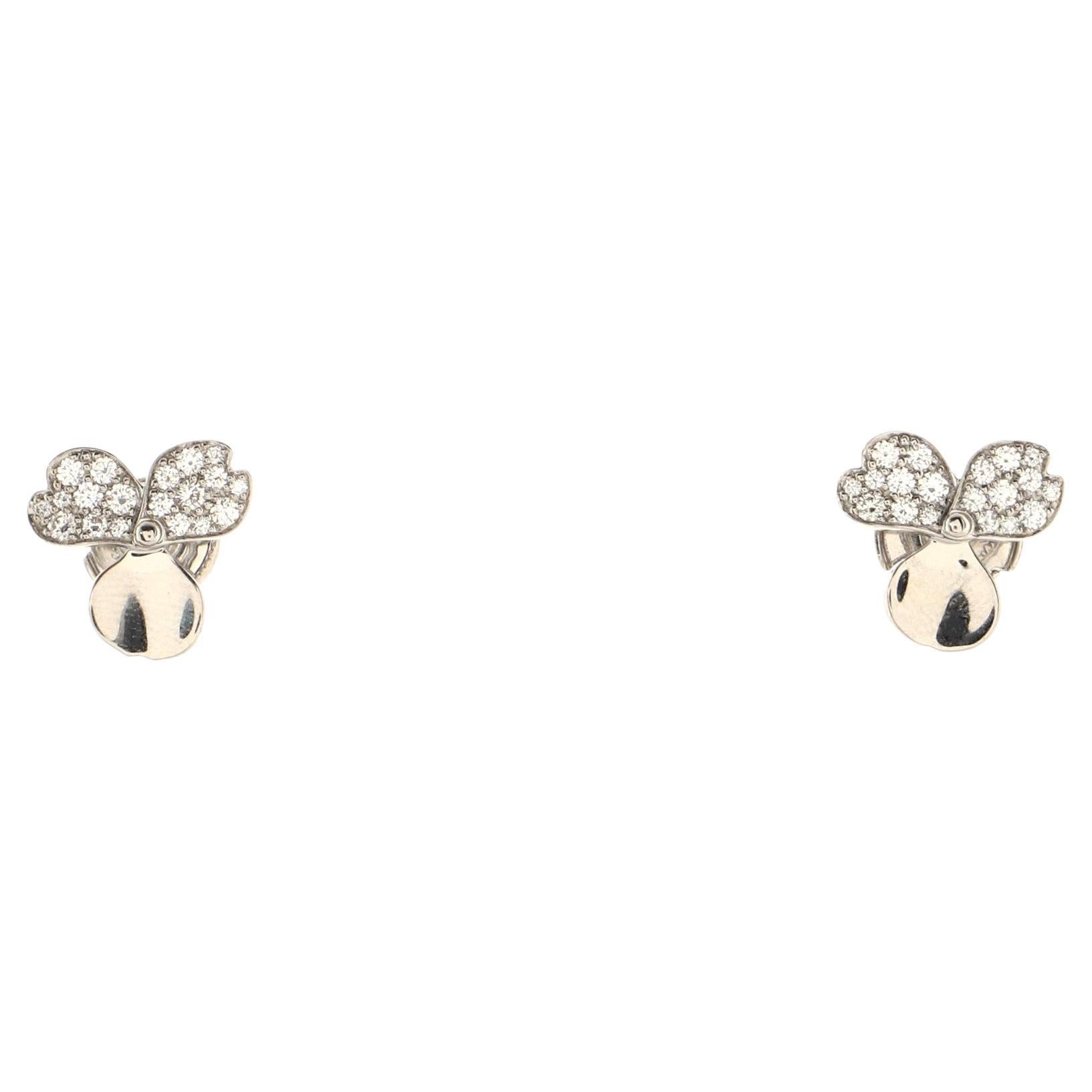 Tiffany and Co. Paper Flowers Diamond Earrings in 950 Platinum 1.02 CTW