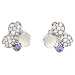 Tiffany & Co. Paper Flowers Stud Earrings Platinum with Diamonds and Tanzanites