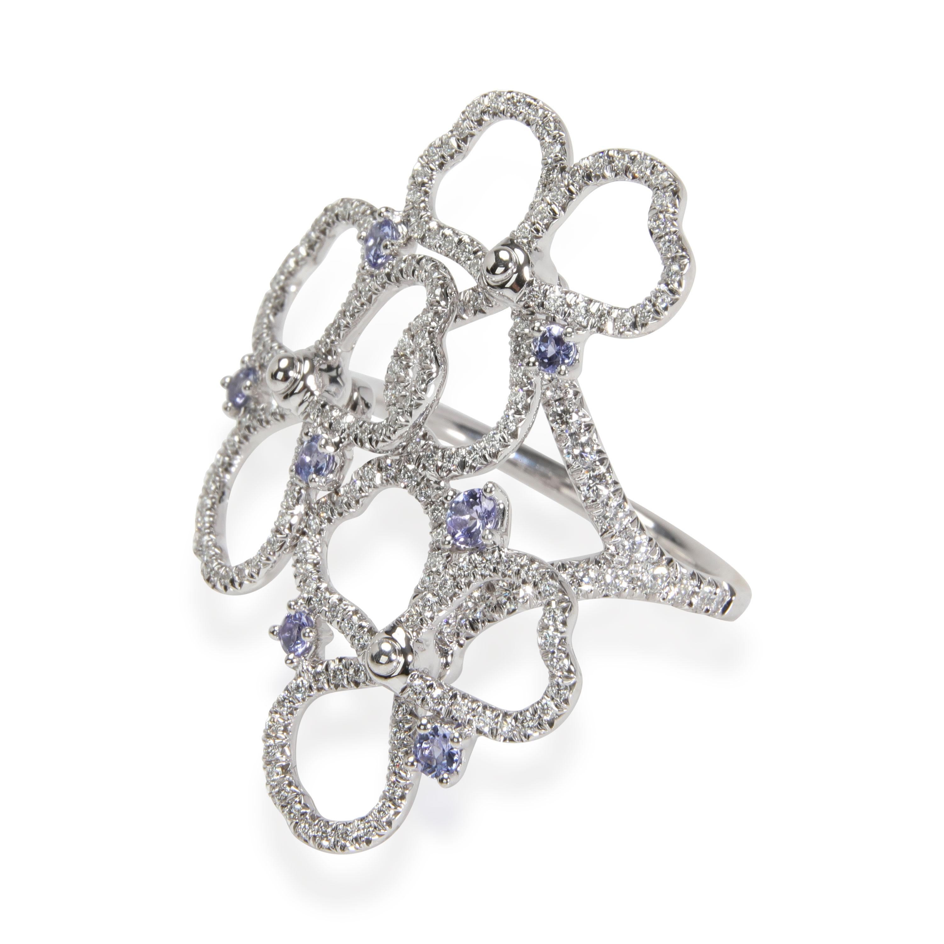Tiffany & Co. Papierblumen Tansanit und Diamant Ring aus Platin 0,5 Gesamtkaratgewicht (Rundschliff)