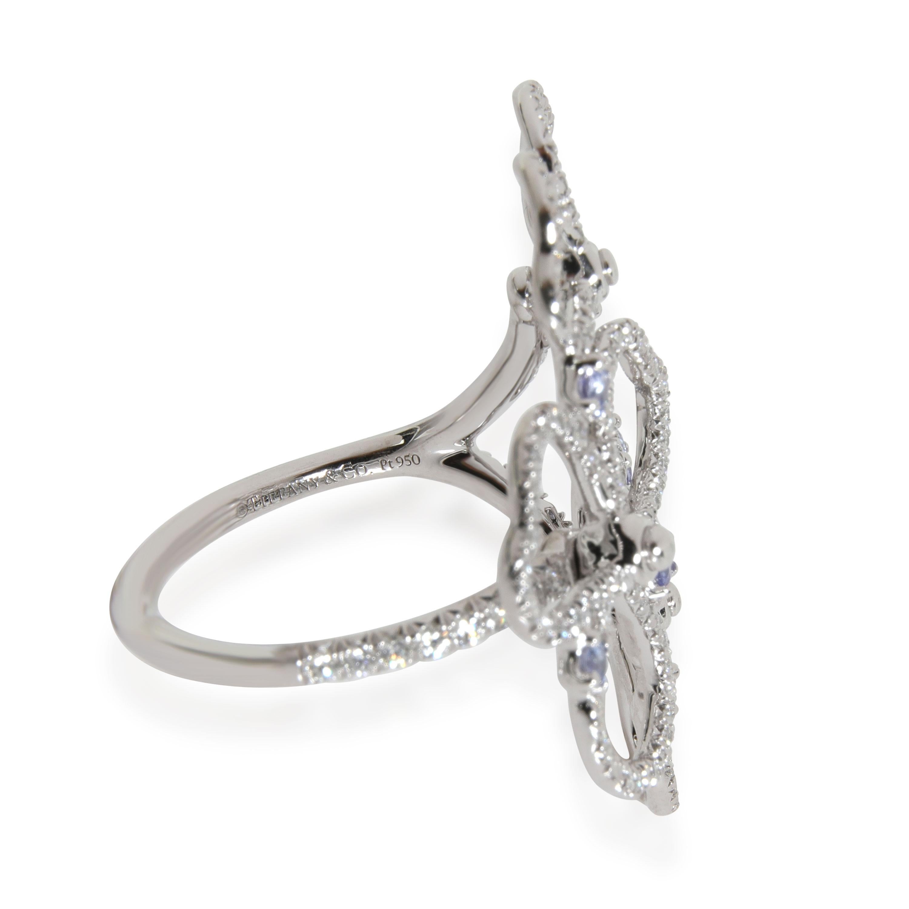 Tiffany & Co. Papierblumen Tansanit und Diamant Ring aus Platin 0,5 Gesamtkaratgewicht Damen