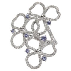 Tiffany & Co. Papierblumen Tansanit und Diamant Ring aus Platin 0,5 Gesamtkaratgewicht