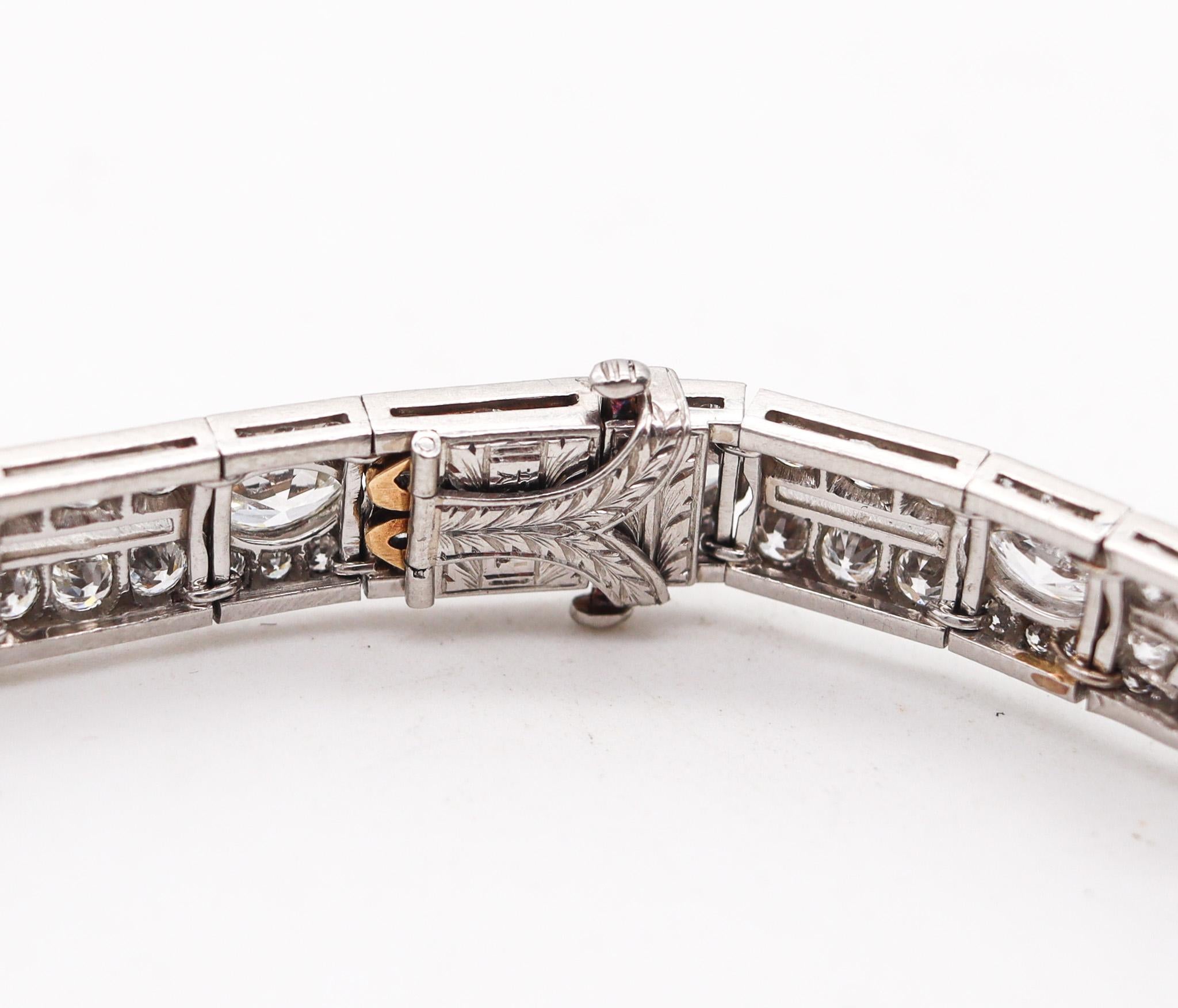 Women's Tiffany & Co Paris 1925 French Art Deco Platinum Bracelet With 14.06 Ctw Diamond