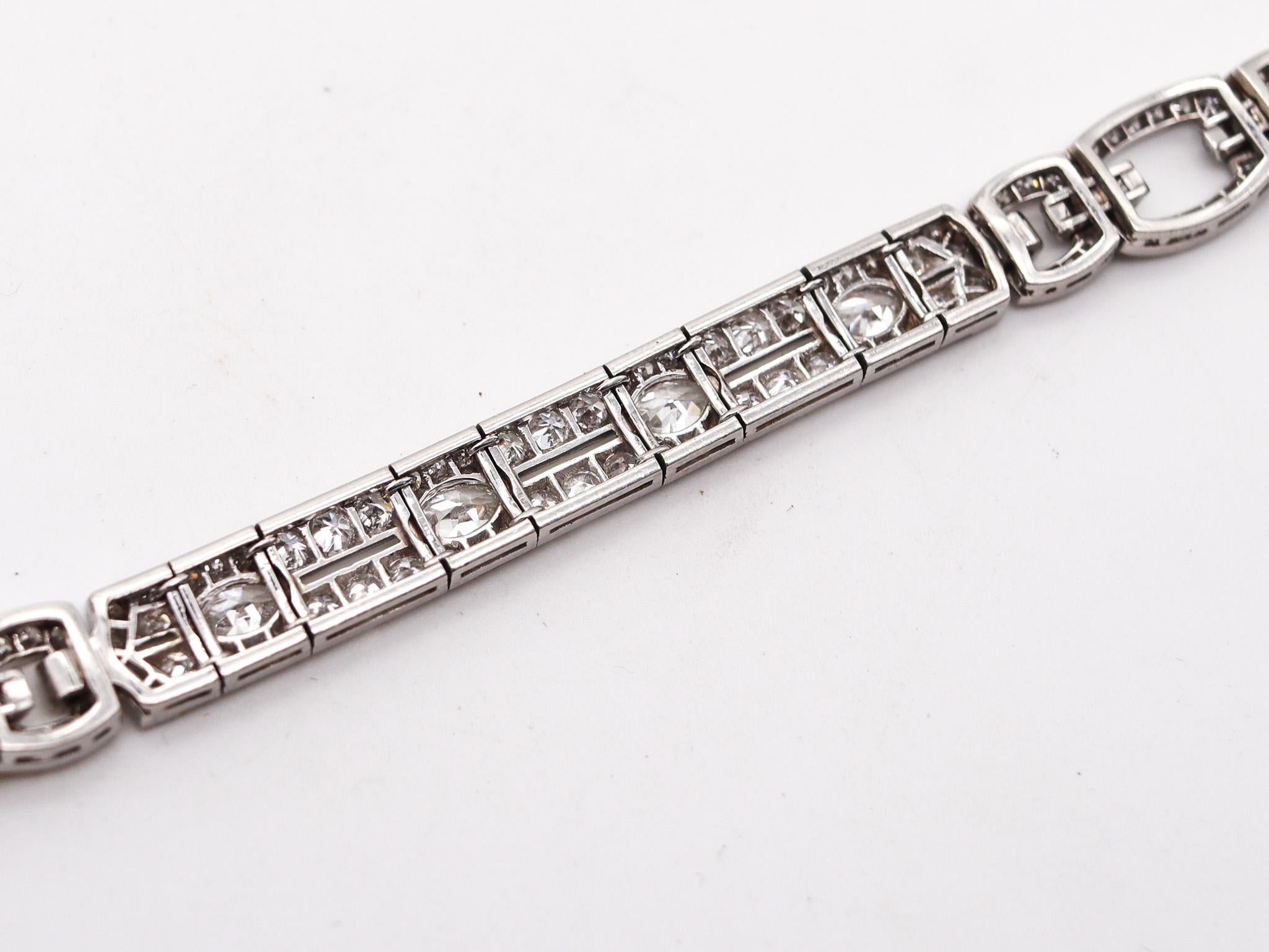 Tiffany & Co Paris 1925 French Art Deco Platinum Bracelet With 14.06 Ctw Diamond 2
