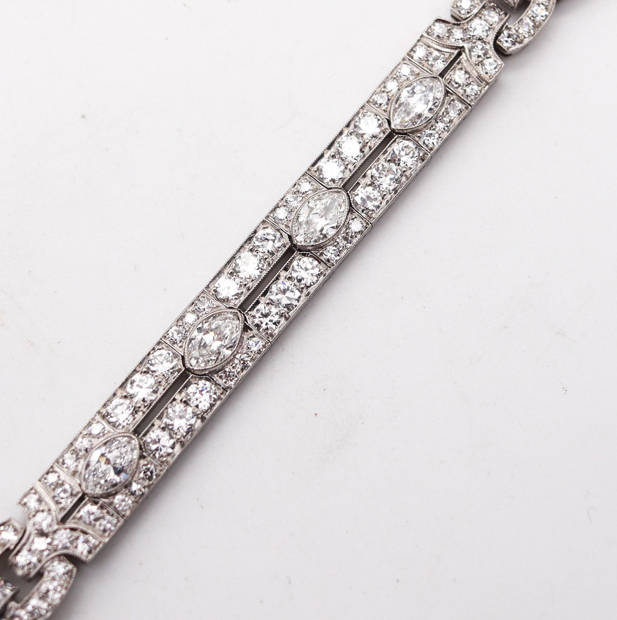 Tiffany & Co Paris 1925 French Art Deco Platinum Bracelet With 14.06 Ctw Diamond 3