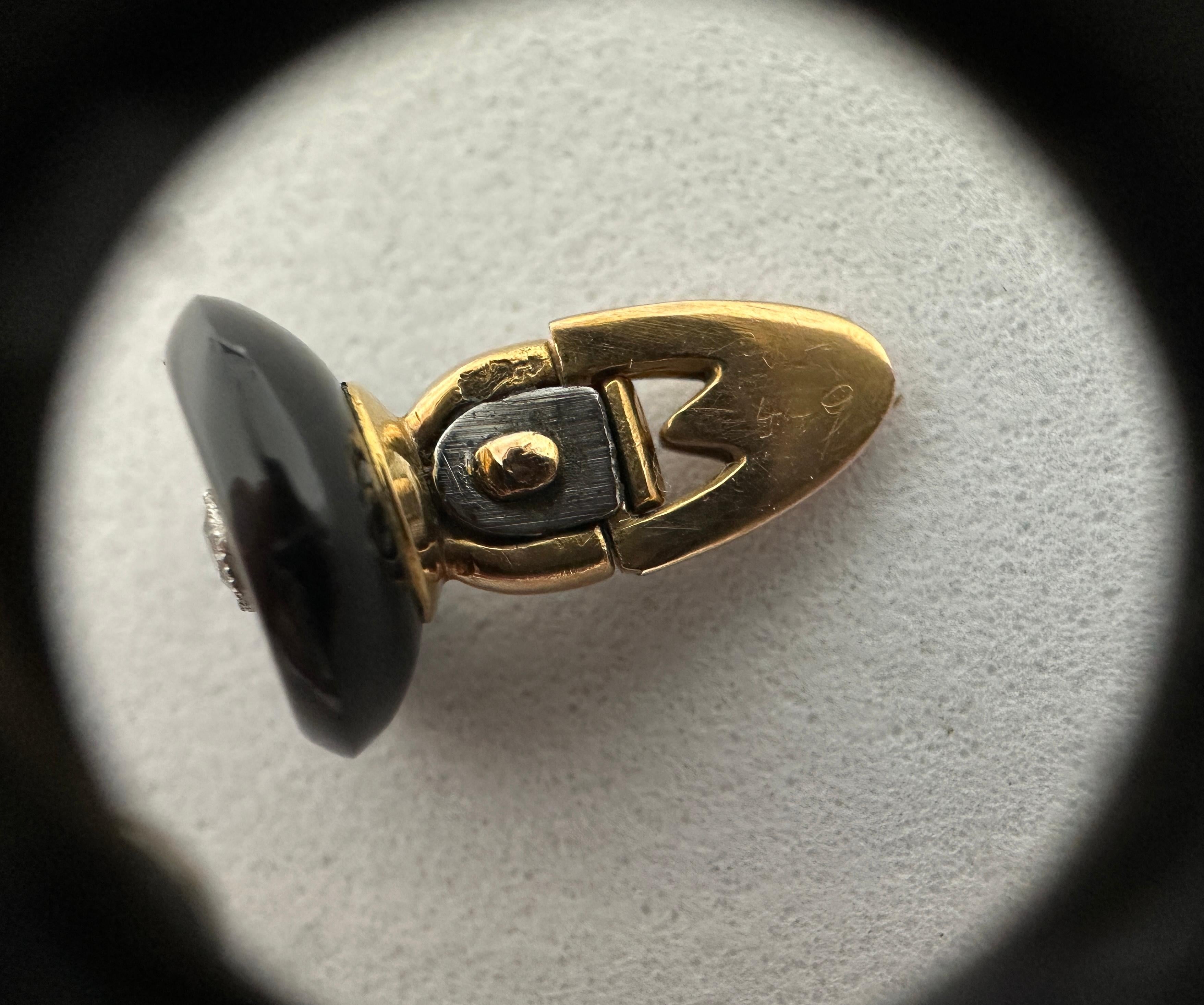 Tiffany & Co Paris Art Deco Cufflinks & Studs in Gold, Onyx, MOP and Diamonds For Sale 5