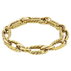 Tiffany & Co. Paris Modernist Twisted Double Oval Link Gold Bracelet