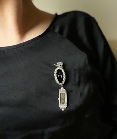 Tiffany & Co Patek Philippe Iconic Edwardian Platinum Diamond Lapel Watch