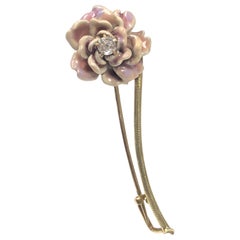 Tiffany & Co. Paulding Farnham 1910 Gold and Enamel Flower Brooch