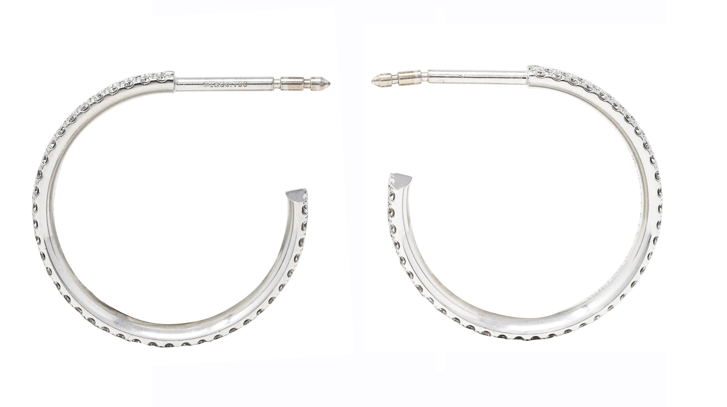 tiffany & co. white gold hoop earrings