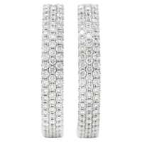 TIFFANY and CO. Etoile Platinum and Diamond Pave Hoop Earrings at 1stDibs