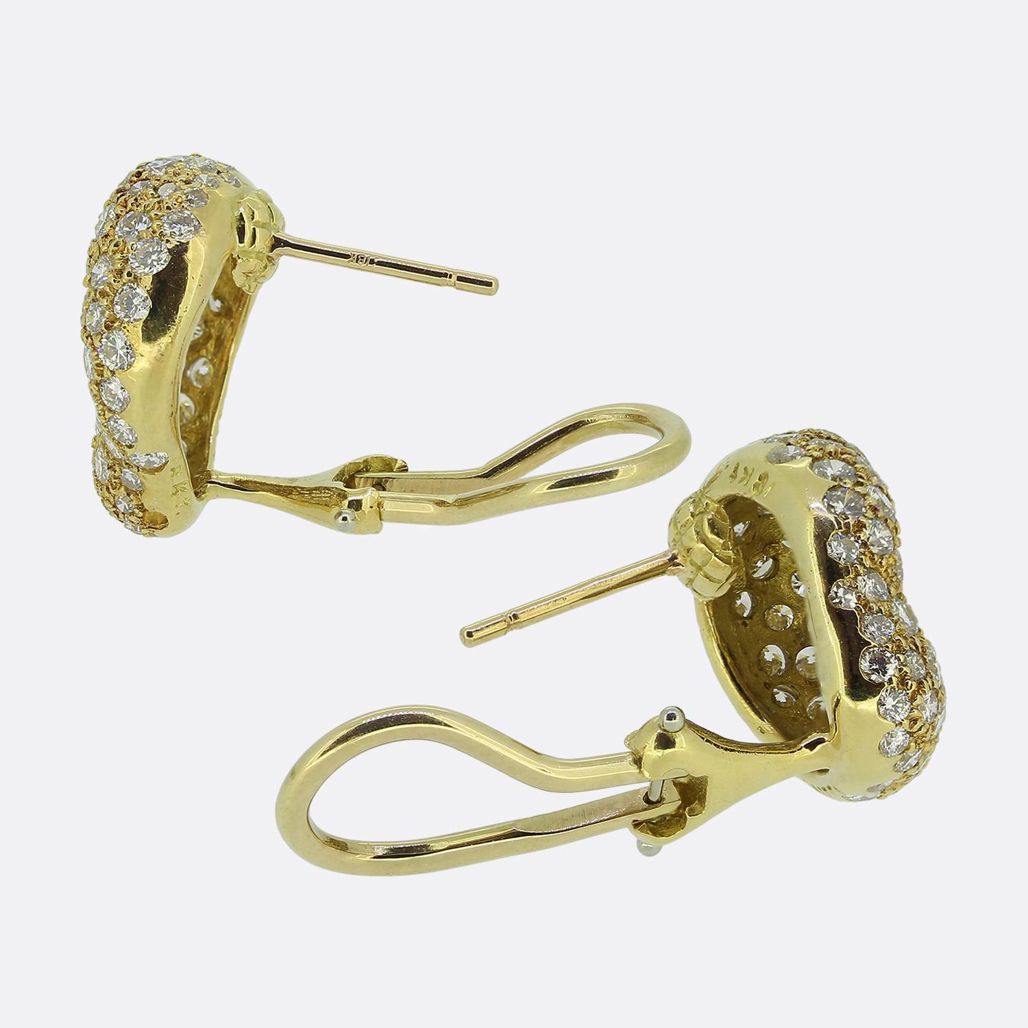 Tiffany & Co. Orecchini a fagiolo con diamanti Pavé In condizioni buone in vendita a London, GB