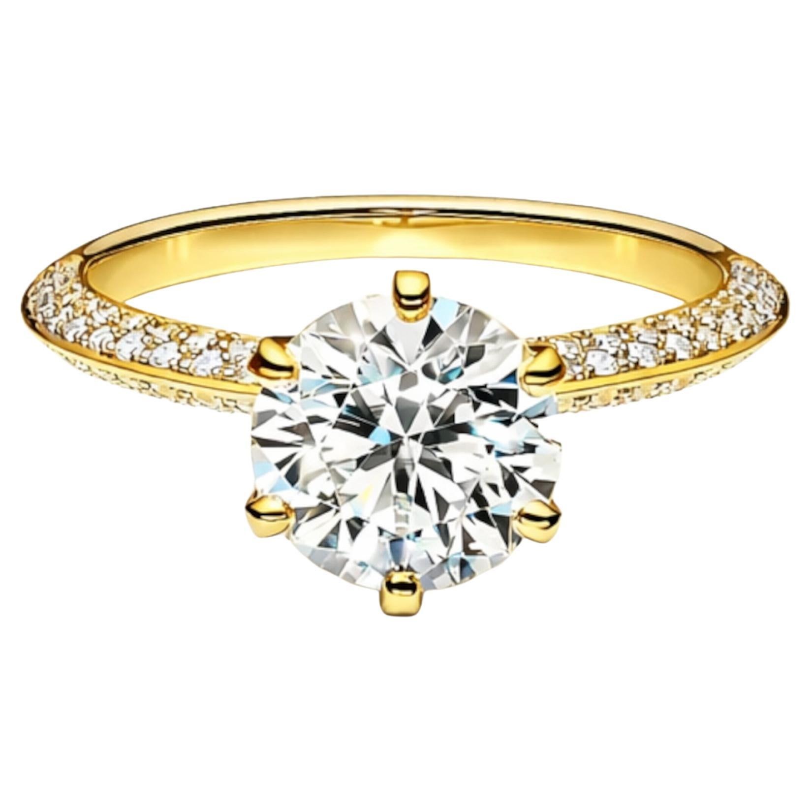 Tiffany 
Co. Pavé Diamond Engagement Ring For Sale