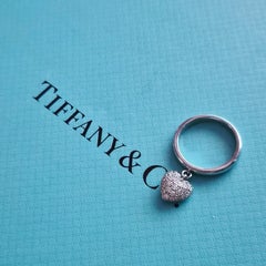 Tiffany & Co. Pavé Diamond Heart Dangle Ring in Platinum