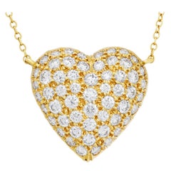 Tiffany & Co. Pave Diamond Heart Necklace in 18k