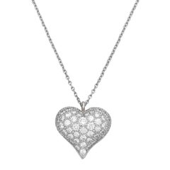 Tiffany & Co. Pave Diamond Heart Pendant and Neck Chain