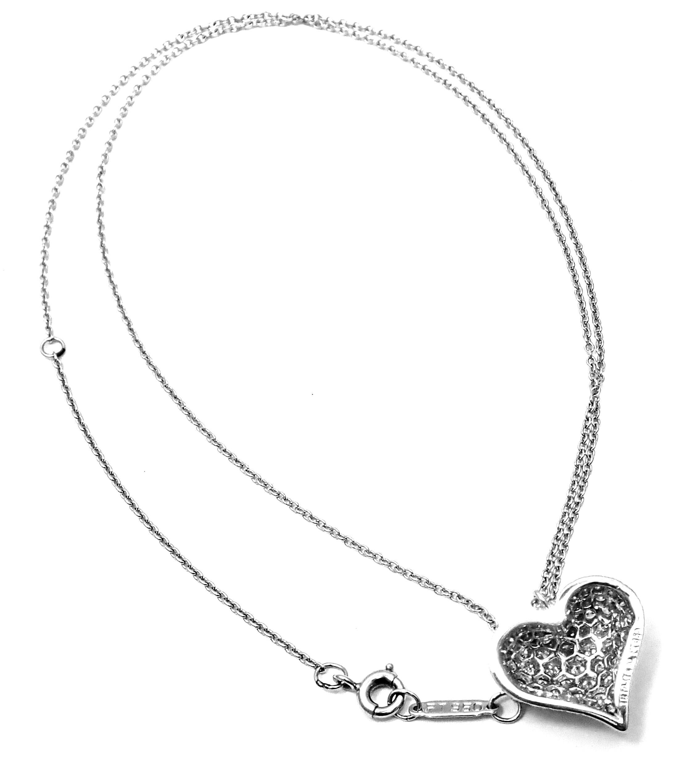 tiffany pave heart necklace