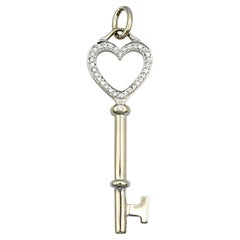 Tiffany & Co. Pavé Diamond Key Pendant in 18 Karat White Gold
