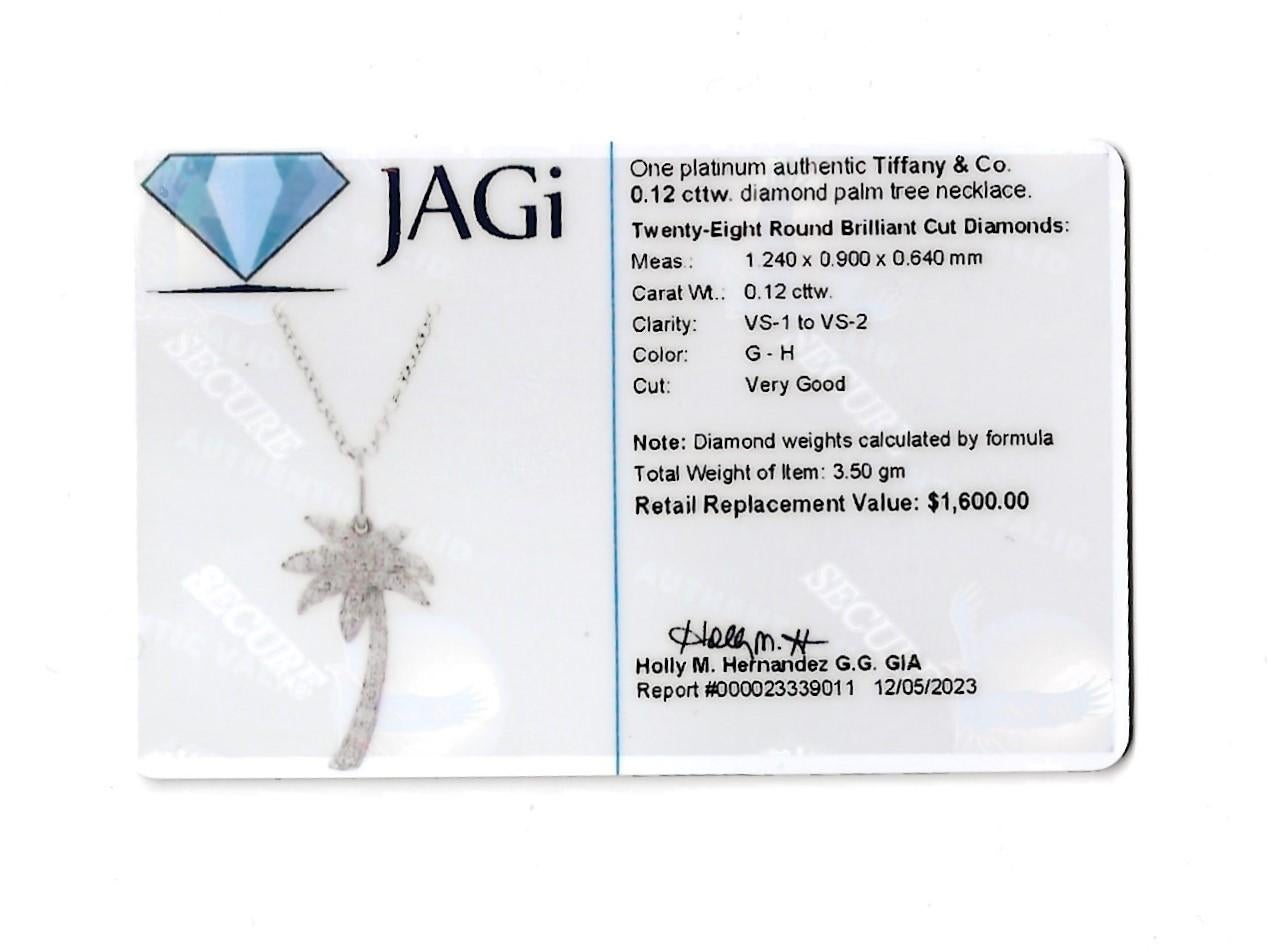 Tiffany & Co. Pave Diamond Palm Tree Motif Pendant Necklace Set in Platinum 3