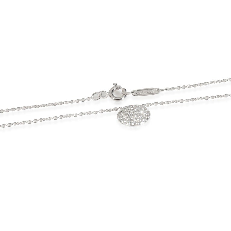 Tiffany & Co. Pave Diamond Pendant in 18K White Gold 0.5 CTW In Excellent Condition For Sale In New York, NY