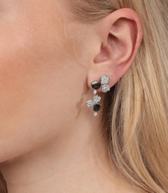 Tiffany & Co. Pave Diamond Platinum Paper Flowers Drop Earrings