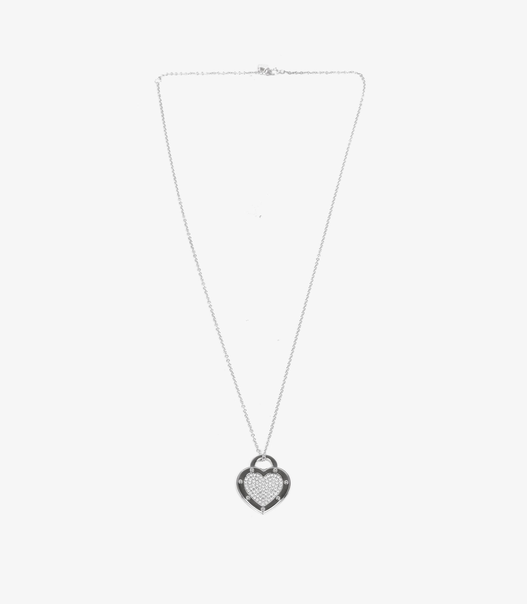 Women's or Men's Tiffany & Co. Pave Diamond Platinum Return To TIffany Heart Pendant For Sale