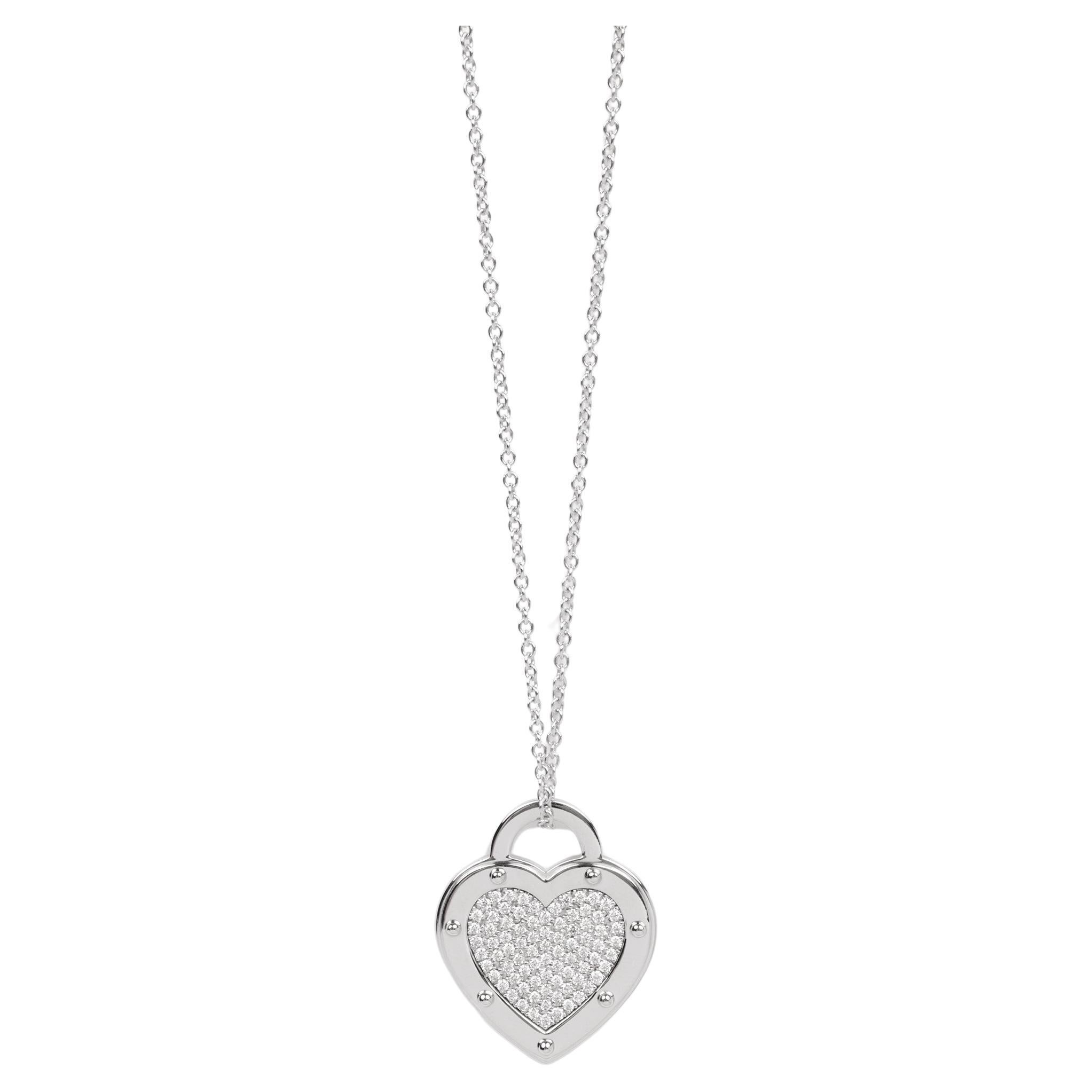 Tiffany & Co. Pave Diamond Platinum Return To TIffany Heart Pendant