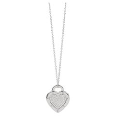 Used Tiffany & Co. Pave Diamond Platinum Return To TIffany Heart Pendant