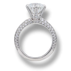 Tiffany & Co. Pave Platinum Setting Diamond Engagement Ring 2.39 Cts. Total HVVS