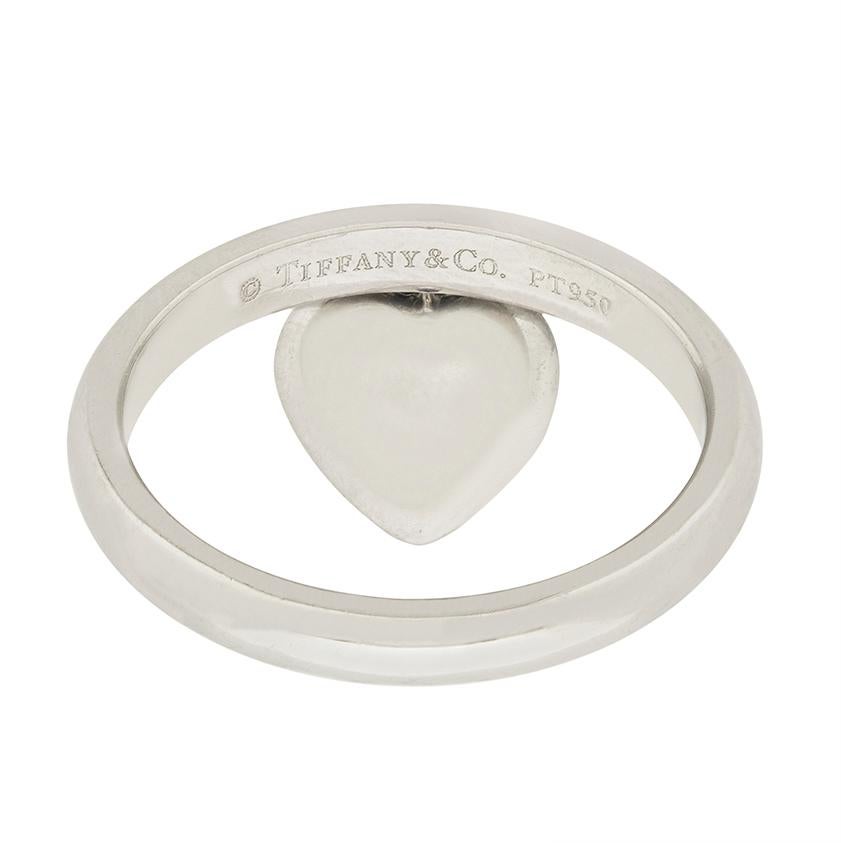 Brilliant Cut Tiffany & Co. Pavé-Set Diamond Heart Cluster Ring For Sale
