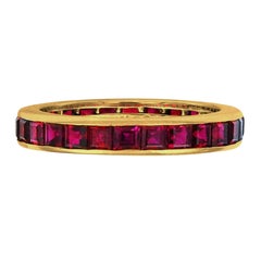 Tiffany & Co. Peagon's Blood Rubies 18 Carat Yellow Gold Eternity Band Ring