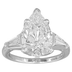Tiffany & Co. Pear Cut Diamond Engagement Solitaire Platinum Ring