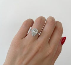 Tiffany & Co. Pear-Shaped Halo Diamond Engagement Ring