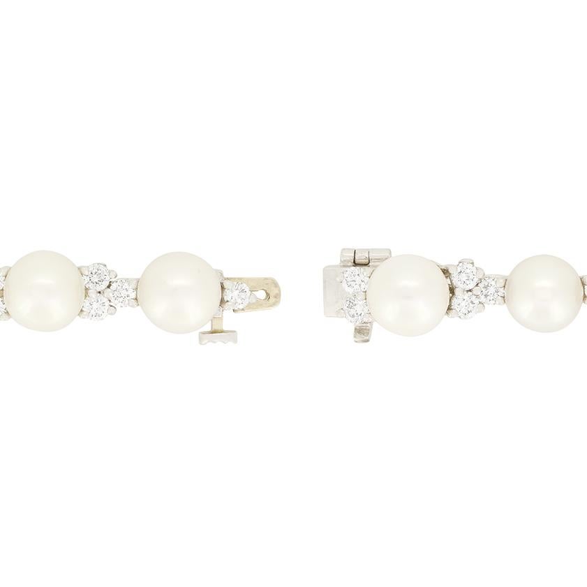 Brilliant Cut Tiffany & Co. Pearl and Diamond ‘Aria Victoria’ Bracelet For Sale