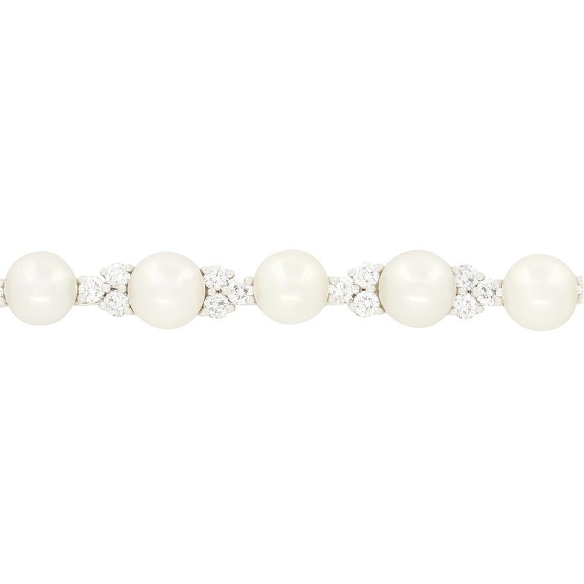Tiffany & Co. Pearl and Diamond ‘Aria Victoria’ Bracelet In Good Condition For Sale In London, GB