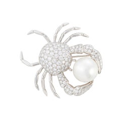 Tiffany & Co. Pearl and Diamond Crab Brooch