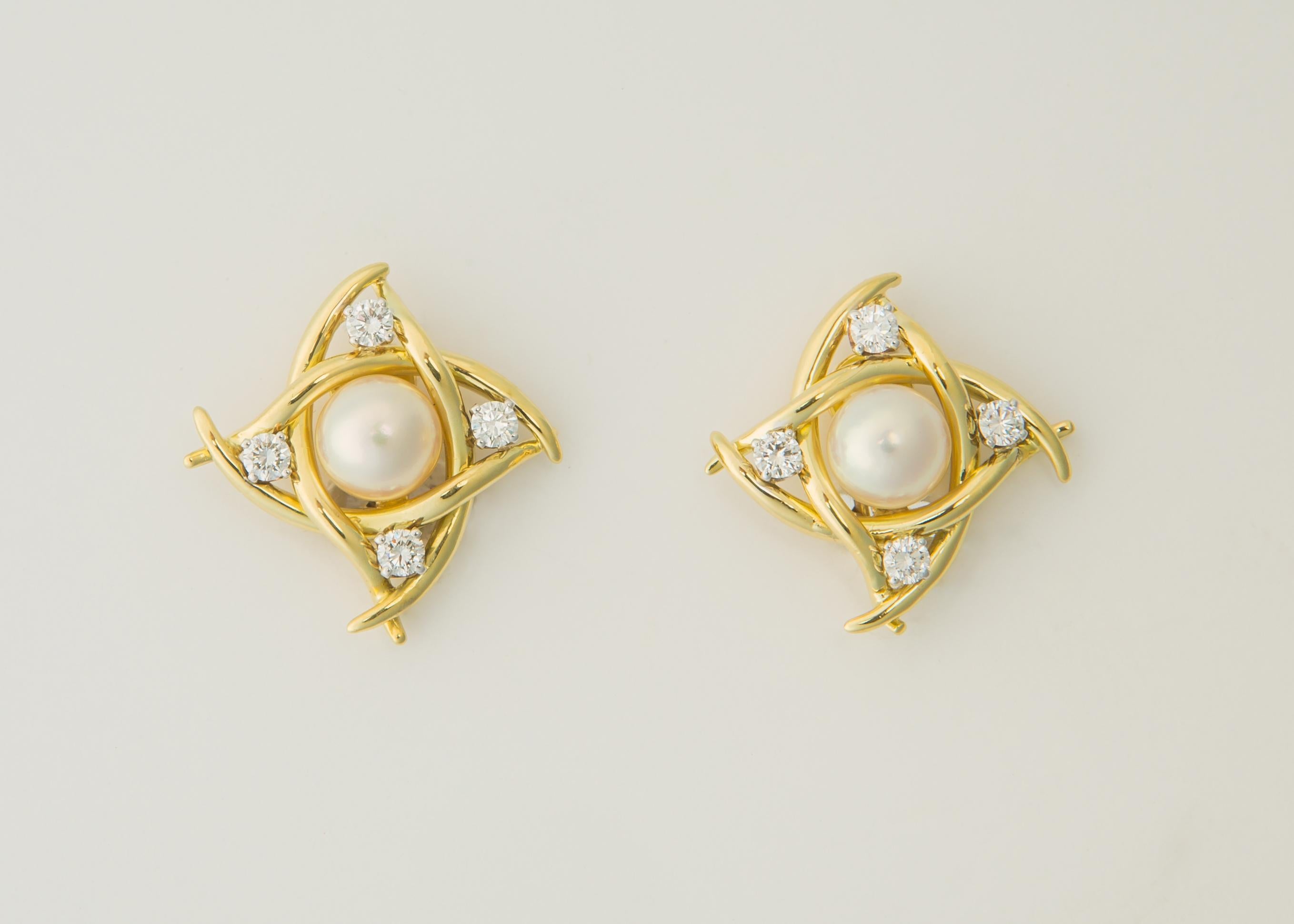 pearl diamond earrings tiffany