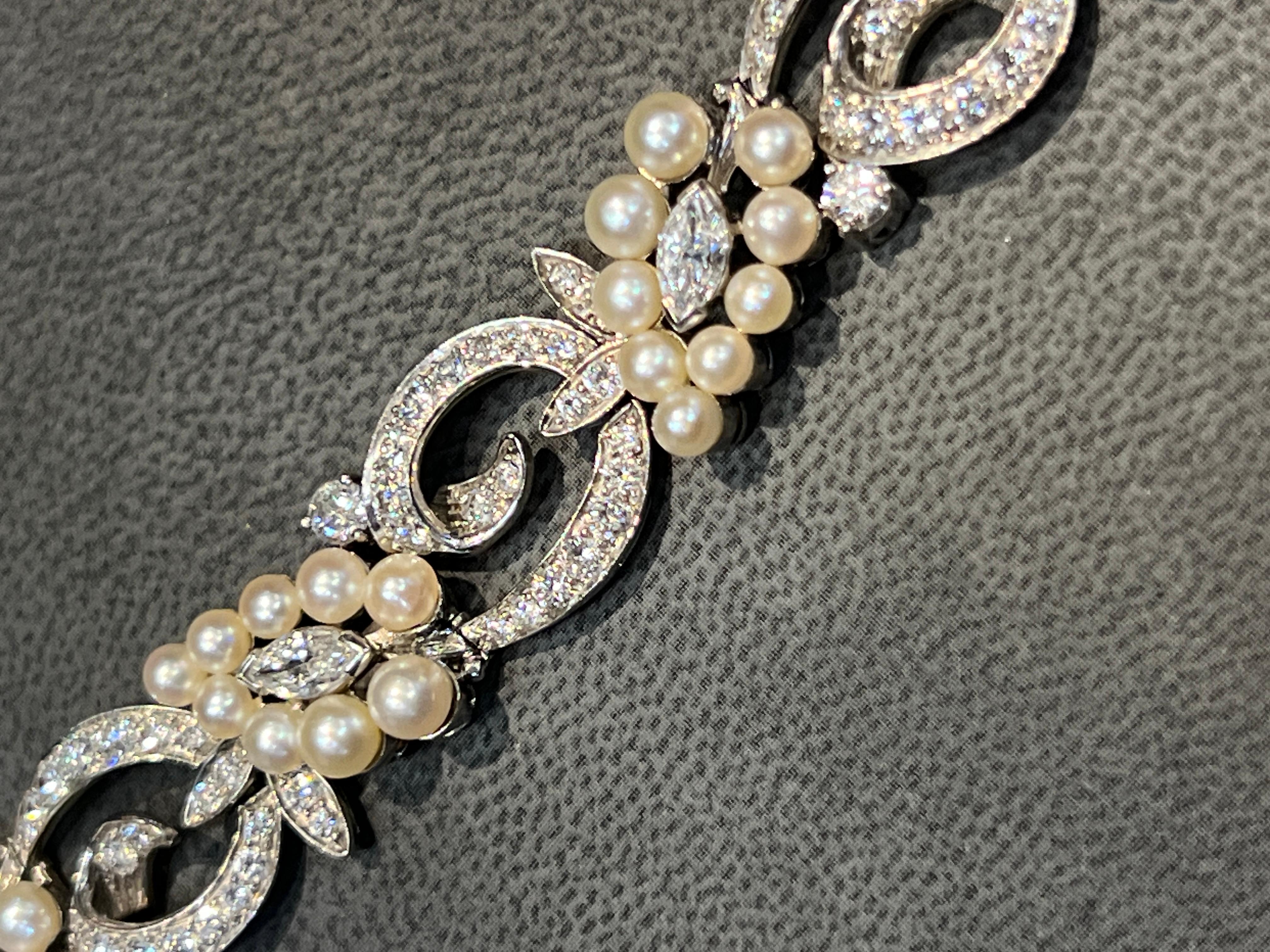 Tiffany & Co Pearl & Diamond Bracelet For Sale 1