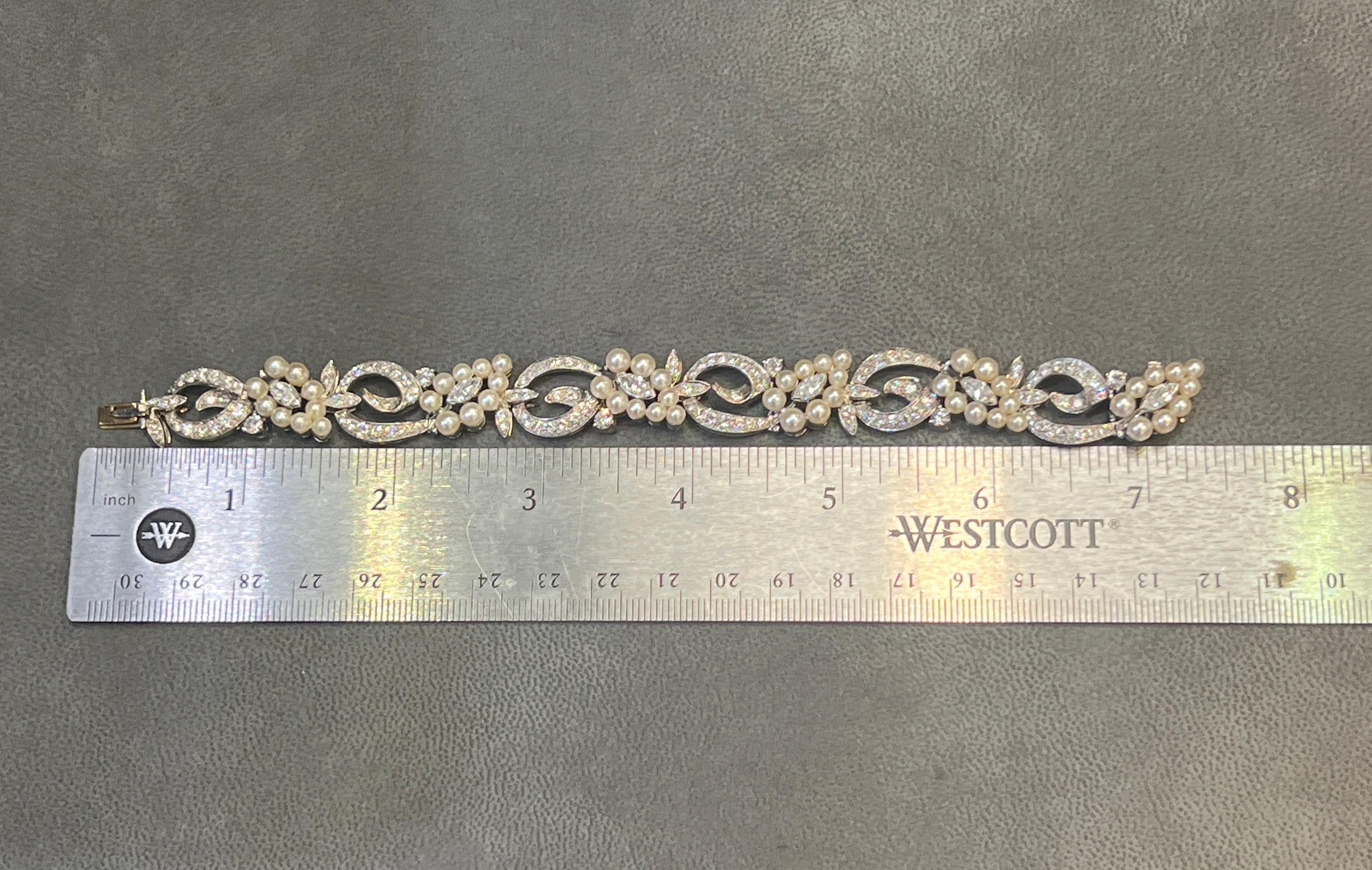 Tiffany & Co Pearl & Diamond Bracelet For Sale 4