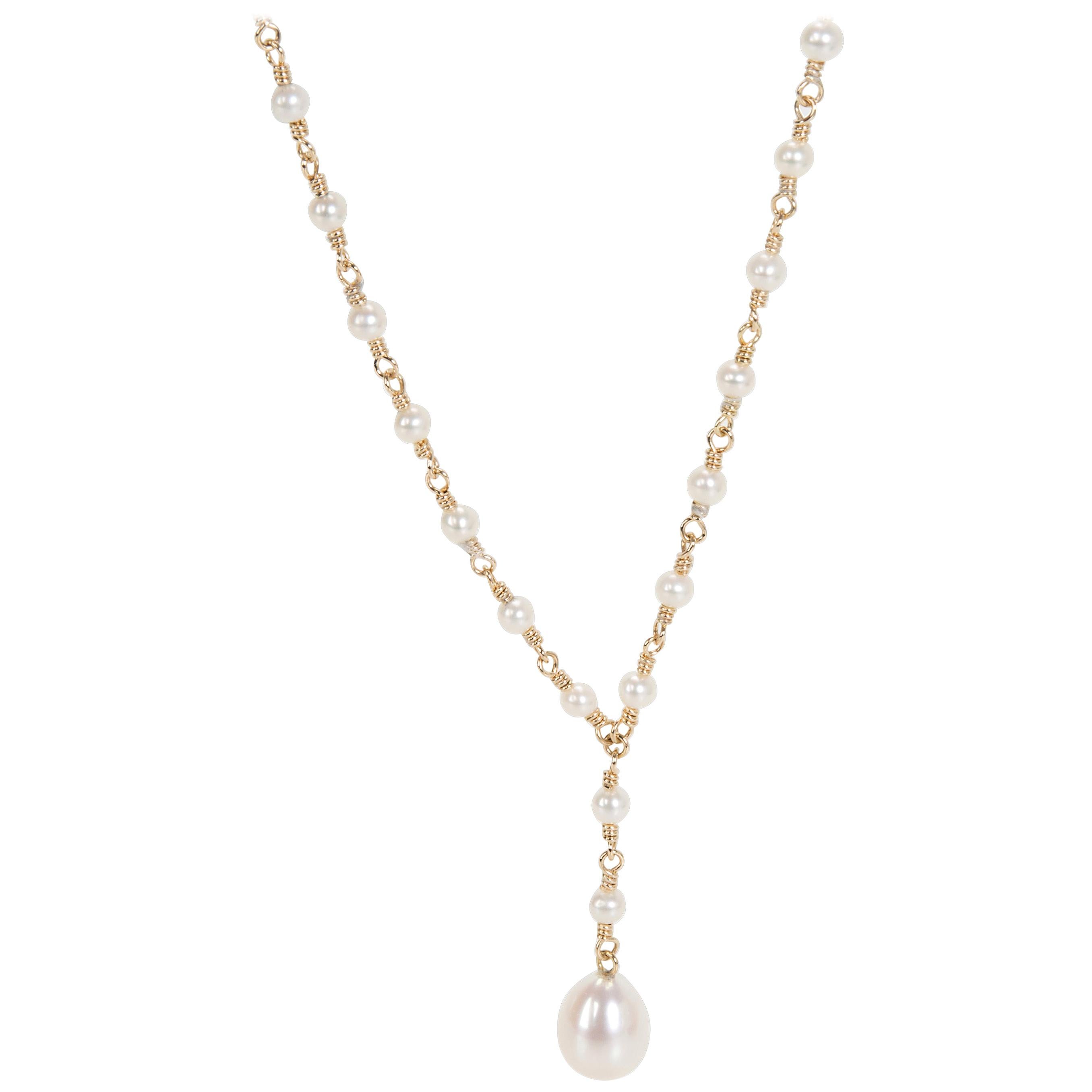 Tiffany & Co. Pearl Necklace in 18 Karat Yellow Gold