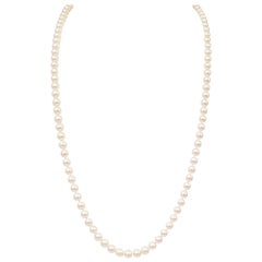 Tiffany & Co. Pearl Necklace with Platinum 'X' Clasp